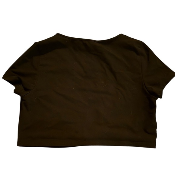 Forever 21 Black Fitted Crop Top - Size XL - Picture 2 of 4